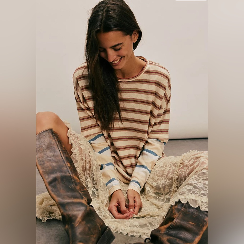 We the Free/Free People Nina Striped Long-Sleeved T-Shirt - NWOT!